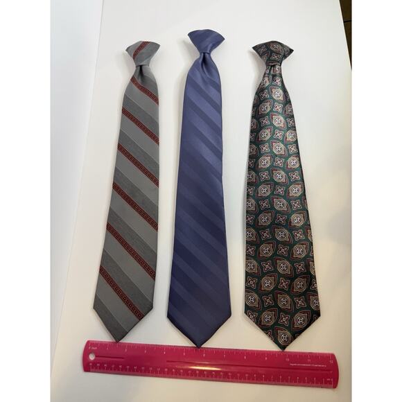 Bundle of 3 Vtg Men’s Clip On Neckties – Ketch & David Taylor Striped Paisley - Picture 1 of 8